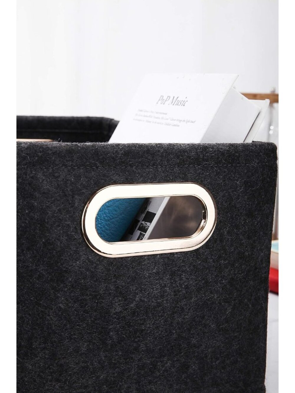 Collapsible Storage Bins Foldable Felt Fabric Storage Basket Organizer Boxes Con - Picture 7 of 8